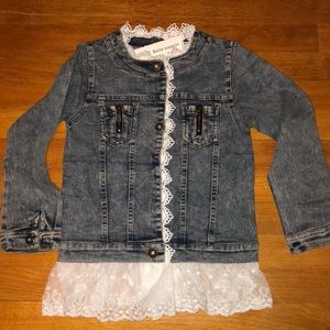 BNWT Girls Denim Lace Jacket SZ.S